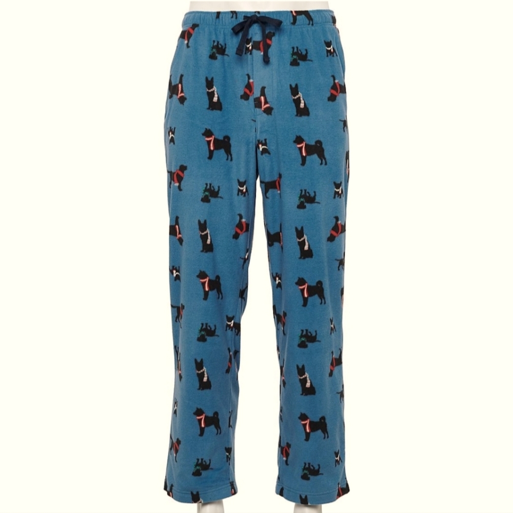 Fleece Dogs with scarves pajama pants